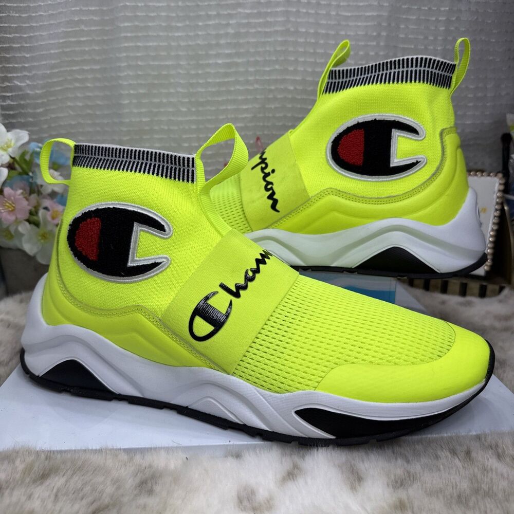 (C)Champion Life Men's Sz 13,Neon Yellow Rally Pro J830-0319 Athletic Shoes